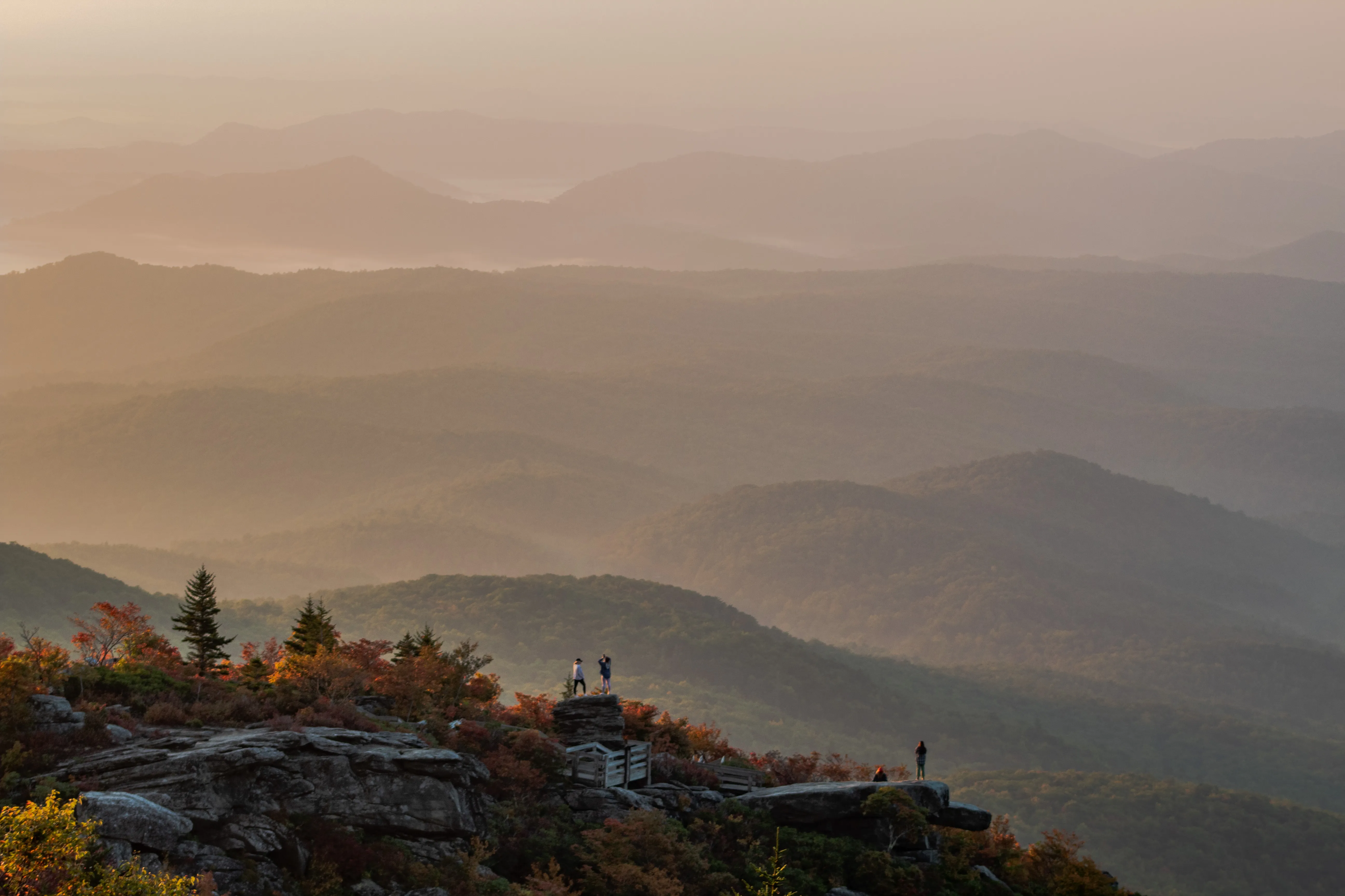 Sun shining over the Blue Ridge Mountains of Virginia